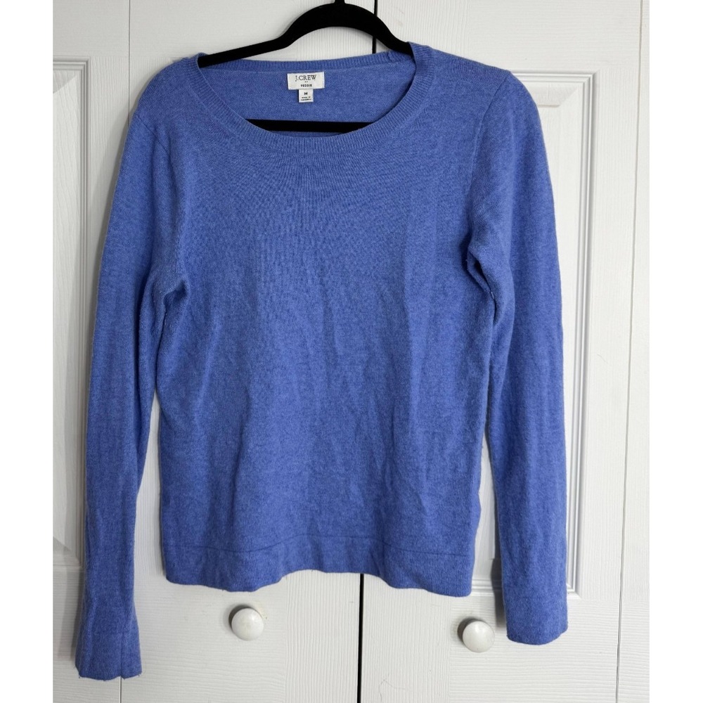 J.CREW Pullover Sweater Women's Medium Blue Knit Long Sleeve Round Neck Hipster